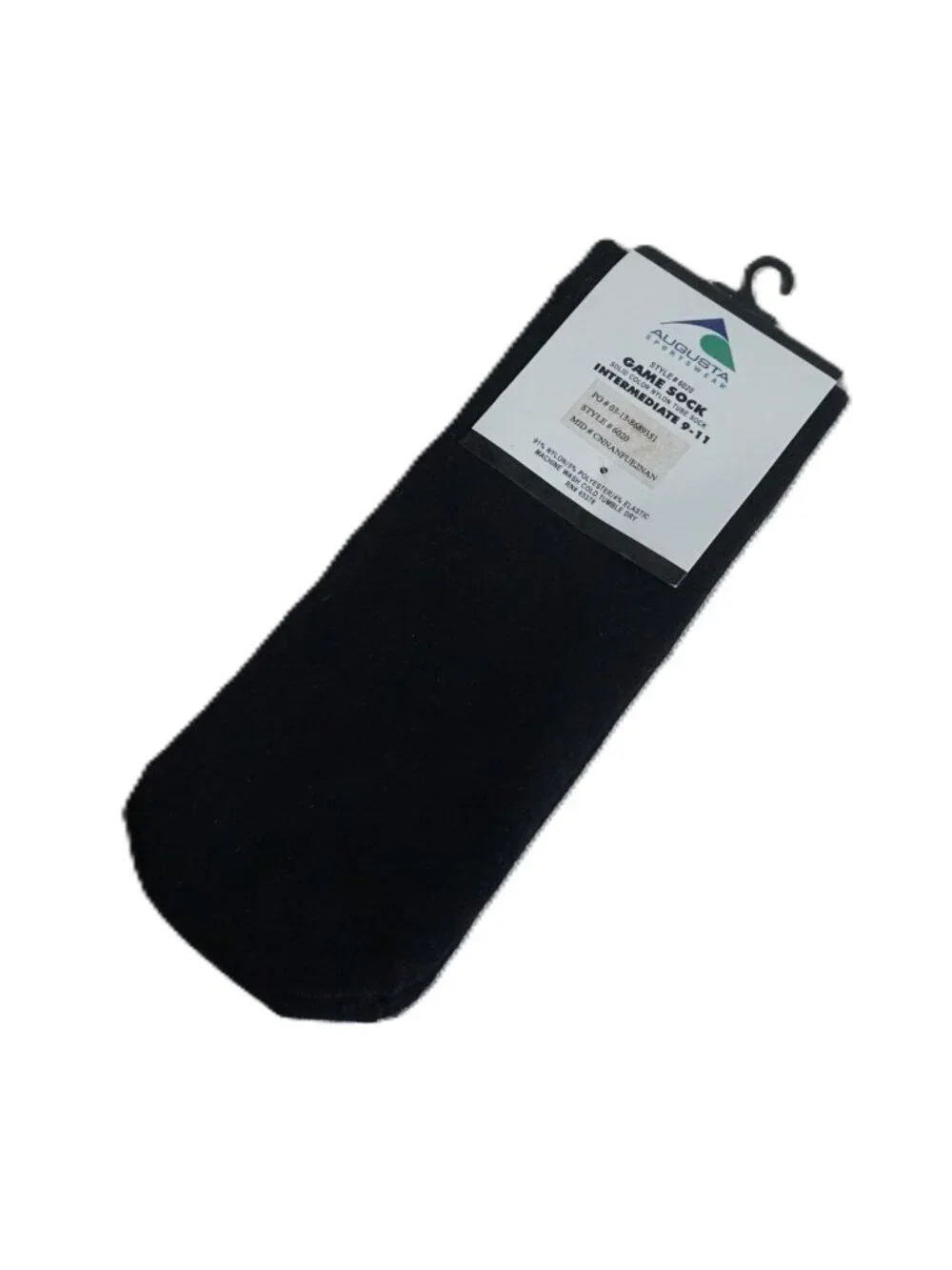 Augusta Sportswear Style #6020 Black Game Tube Socks 9-11 Intermediate